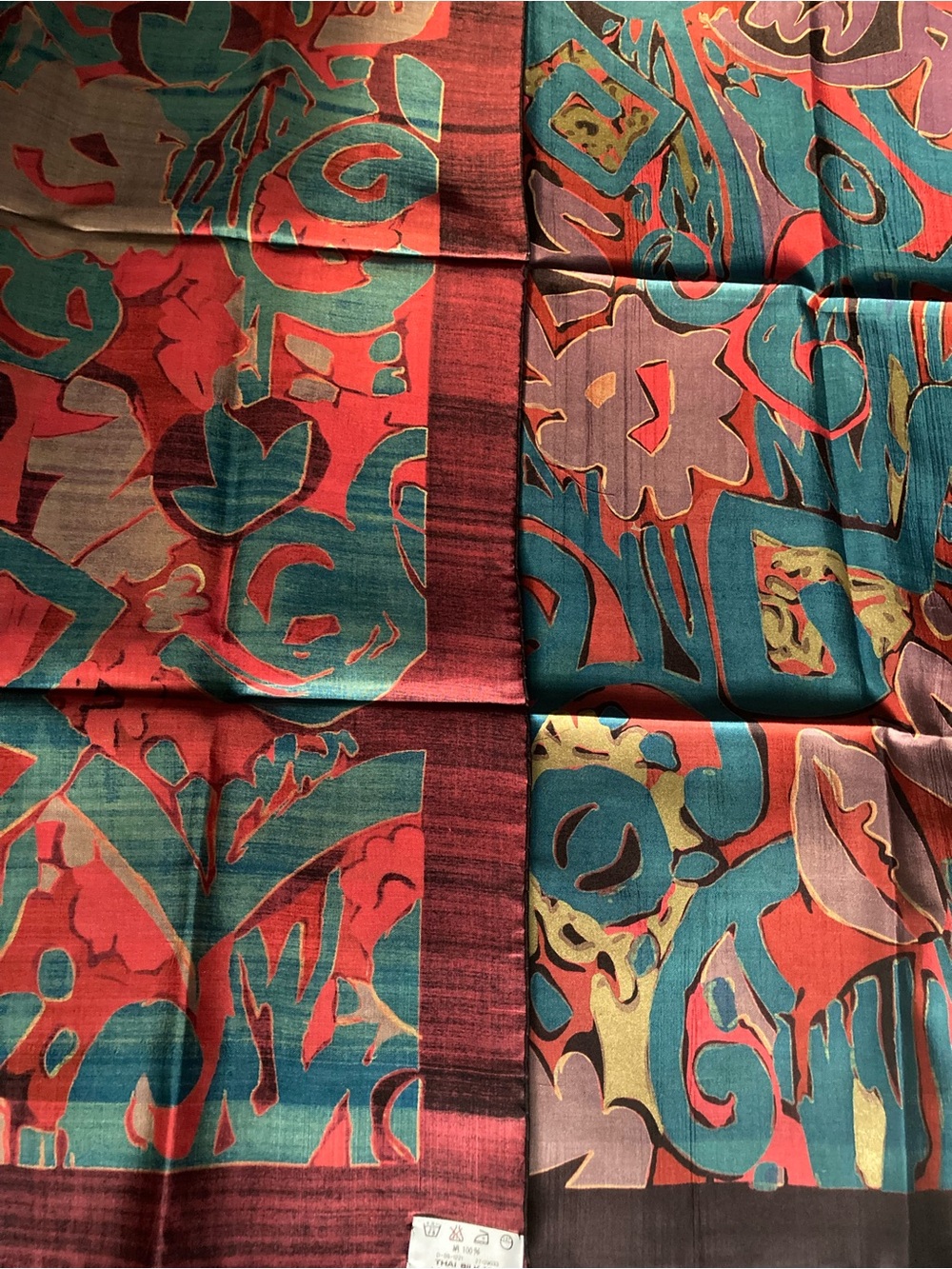 100% Thai Silk Abstract Floral Scarf Wrap Shawl